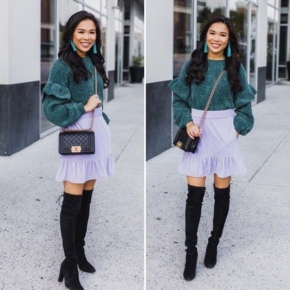 J. Crew Dresses & Skirts - NWT J. Crew Lilac Velvet Peplum Skirt